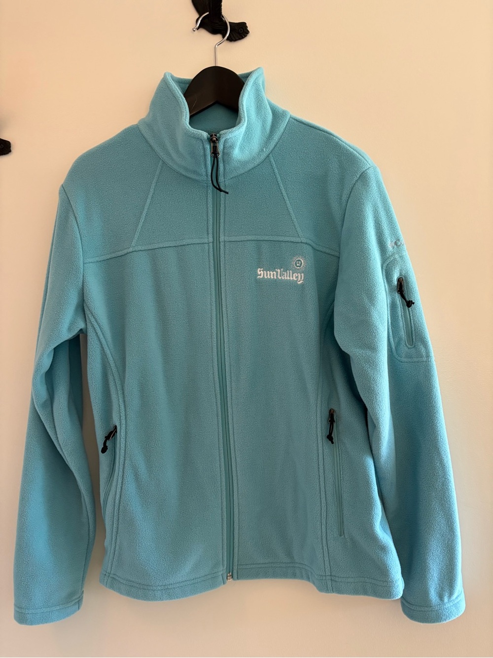 Columbia Women’s Light Blue Full-Zip Fleece Jacket Sun Valley Resort Logo